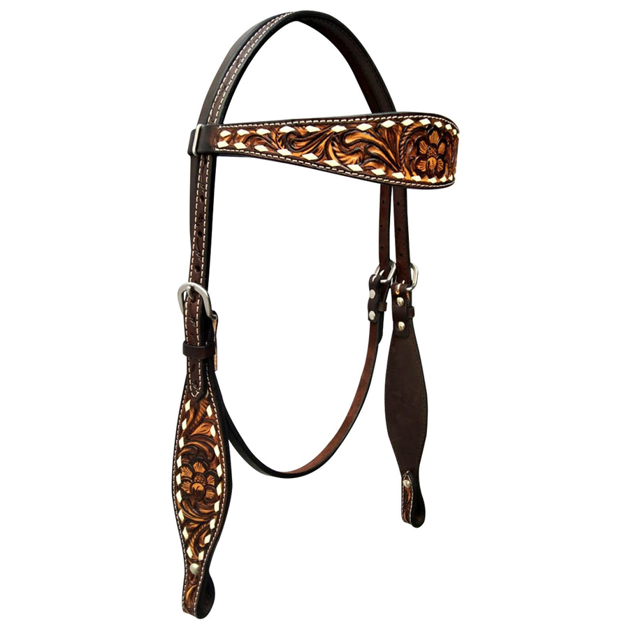 Bar H Equine Genuine Western American Leather Horse Headstall - Uhorse