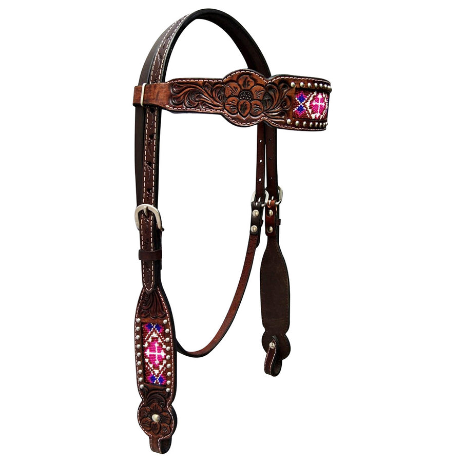 Bar H Equine Genuine Western American Leather Horse Headstall - Uhorse