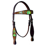 BAR H EQUINE Western Leather Horse Premium Headstall & Breast Collar Set