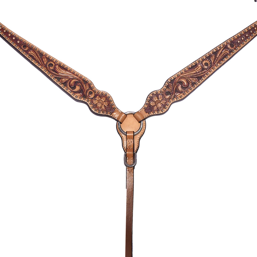 Brown leather tooled breastcollar - Uhorse
