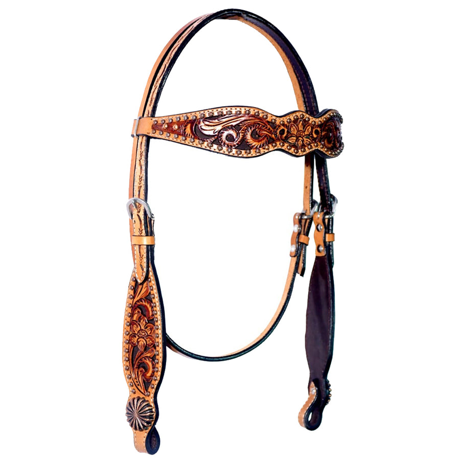Bar H Equine Genuine Western American Leather Horse Headstall - Uhorse