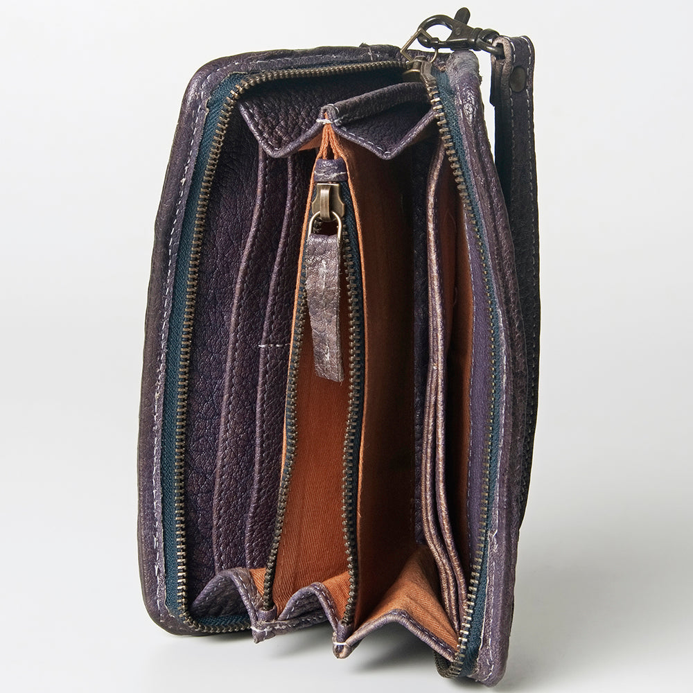 Never Mind Nmbgz109C Wallet Vintage Handmade Genuine Cowhide Leather Women Bag Western Handbag Purse