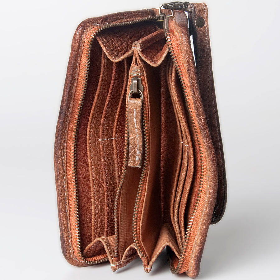 Never Mind Nmbgz109D Wallet Vintage Handmade Genuine Cowhide Leather Women Bag Western Handbag Purse