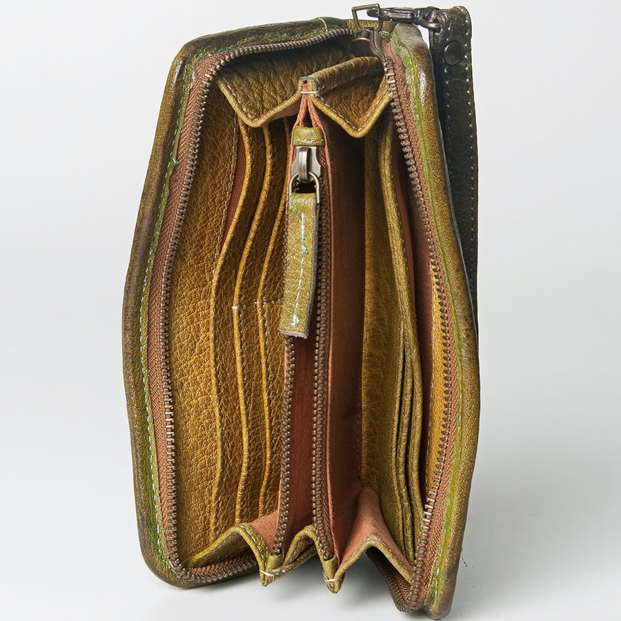 Never Mind Nmbgz109E Wallet Vintage Handmade Genuine Cowhide Leather Women Bag Western Handbag Purse