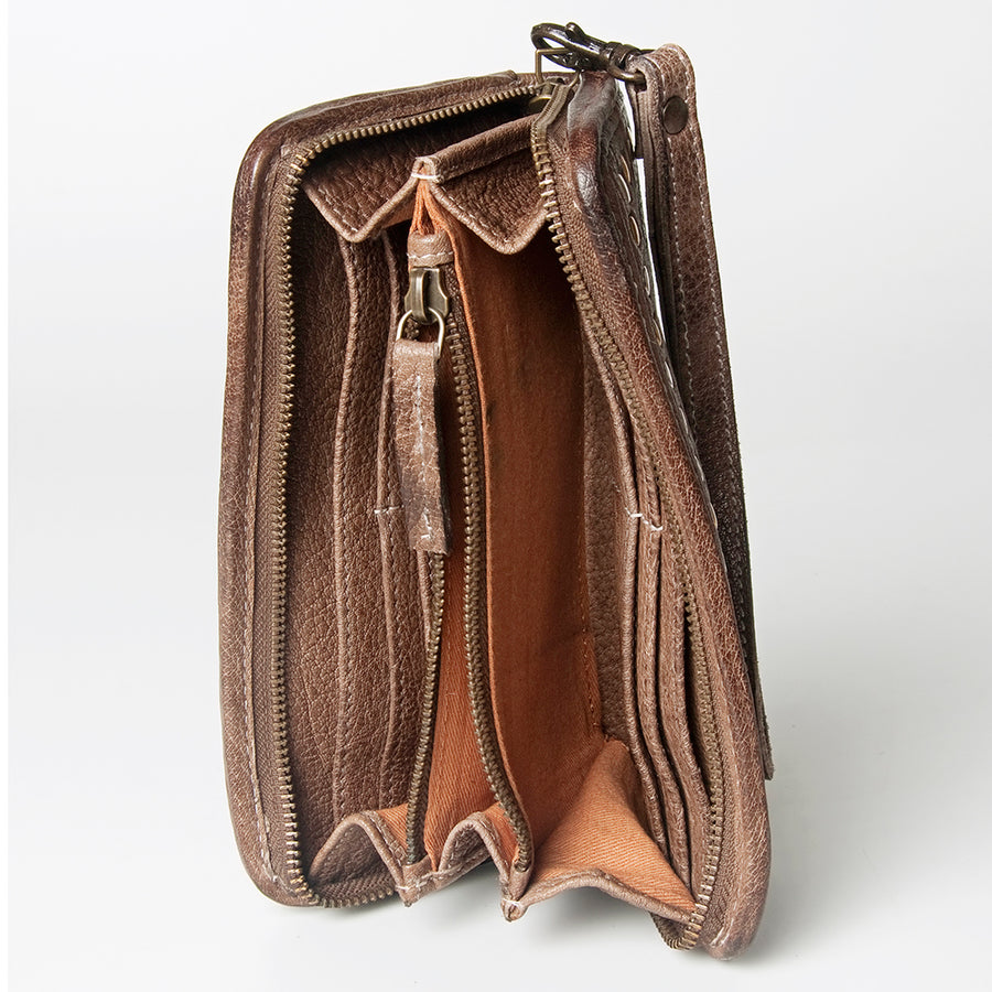 Never Mind Nmbgz110B Wallet Vintage Handmade Genuine Cowhide Leather Women Bag Western Handbag Purse