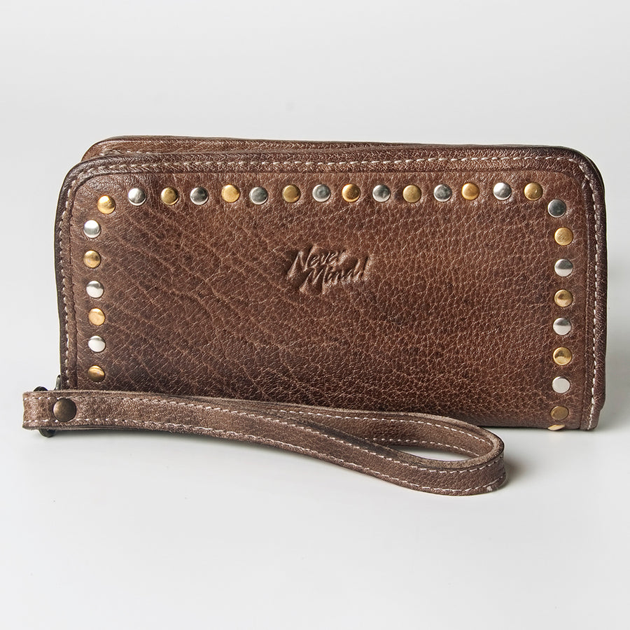 Never Mind Nmbgz110B Wallet Vintage Handmade Genuine Cowhide Leather Women Bag Western Handbag Purse