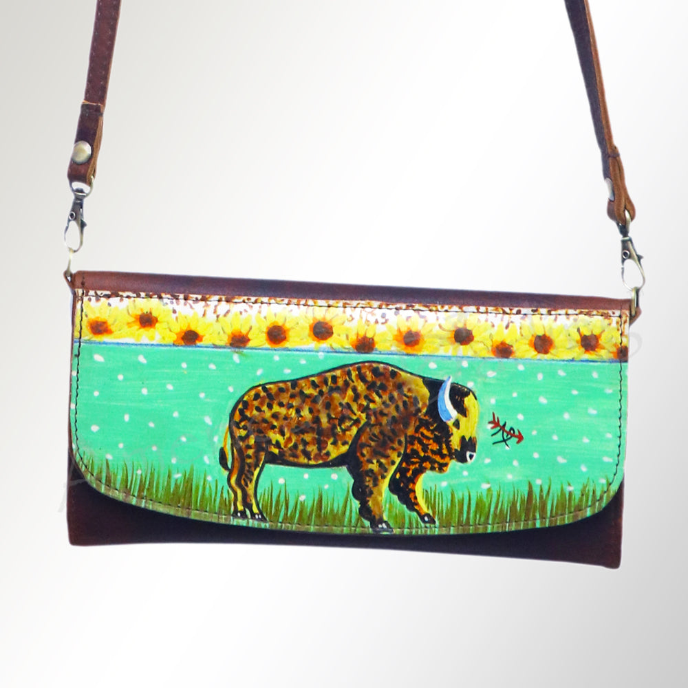 American Darling Wallet Hair on Full Grain Genuine Leather Western Women Bag | Handbag Purse Travel Clutch