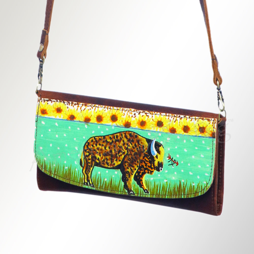 American Darling Wallet Hair on Full Grain Genuine Leather Western Women Bag | Handbag Purse Travel Clutch