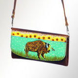 American Darling Wallet Hair on Full Grain Genuine Leather Western Women Bag | Handbag Purse Travel Clutch
