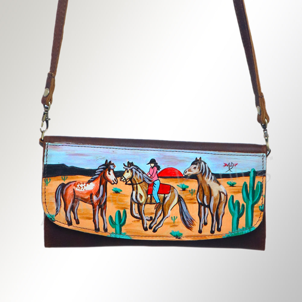 American Darling Wallet Hair on Full Grain Genuine Leather Western Women Bag | Handbag Purse Travel Clutch