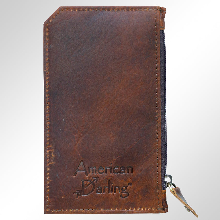 Ameran Darling Women's Card Holder Hnad Painted Full Grain Genuine Leather Handbag and Ladies Purse