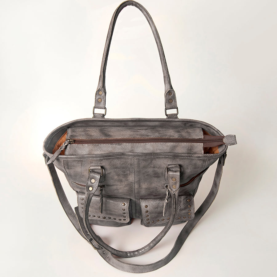 Never Mind Nmbg116B Tote Vintage Handmade Genuine Cowhide Leather Women Bag Western Handbag Purse