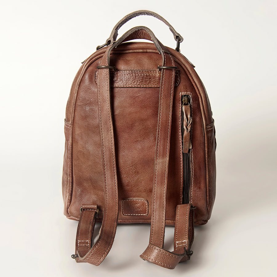 Never Mind Nmbg119F Backpack Vintage Handmade Genuine Cowhide Leather Women Bag Western Handbag Purse