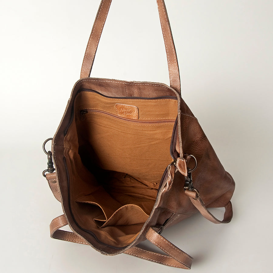 Never Mind Nmbg120A Tote Vintage Handmade Genuine Cowhide Leather Women Bag Western Handbag Purse