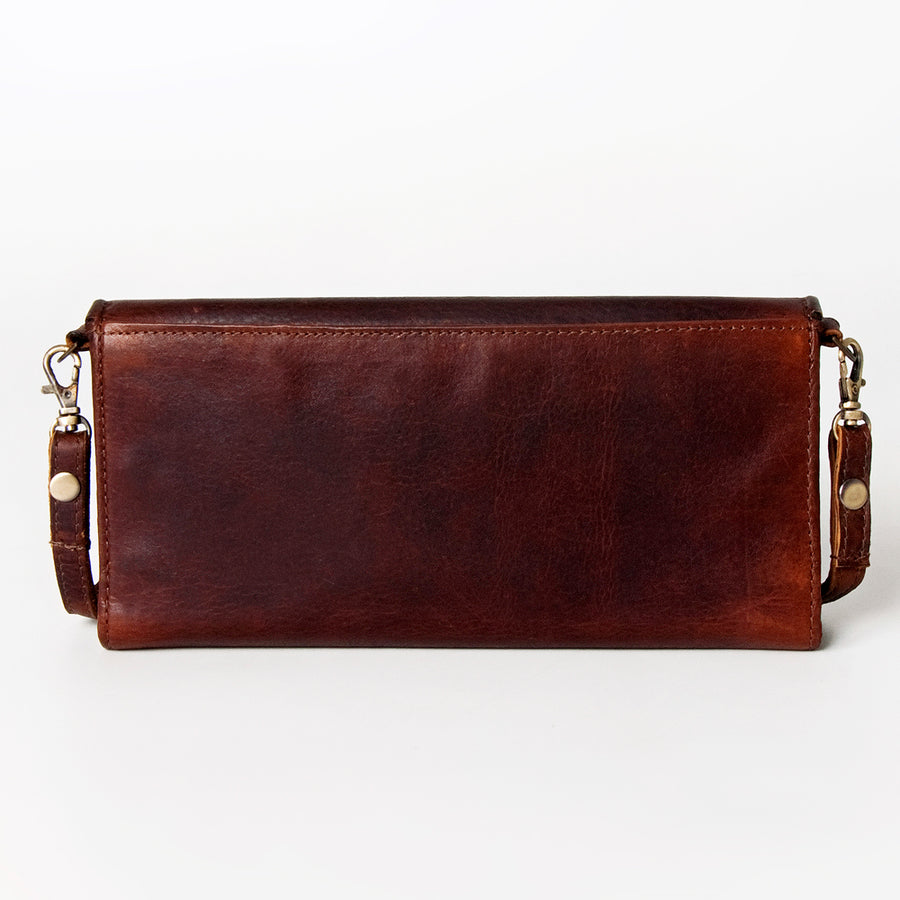 American Darling Small Cross body Bag Genuine Vegetable Tanned Leather Wallet Purse Western Handbag 4in x 1in x 8in