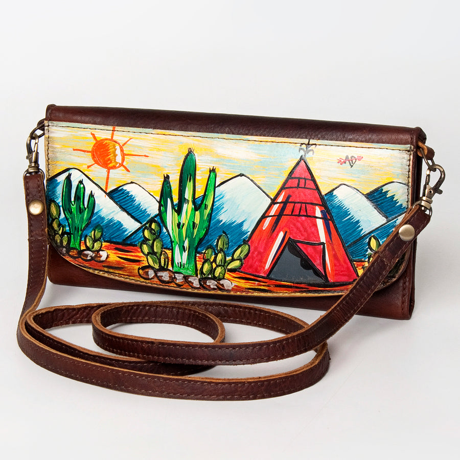 American Darling Hand-Painted Western Leather Small Cross body Bag - Uhorse