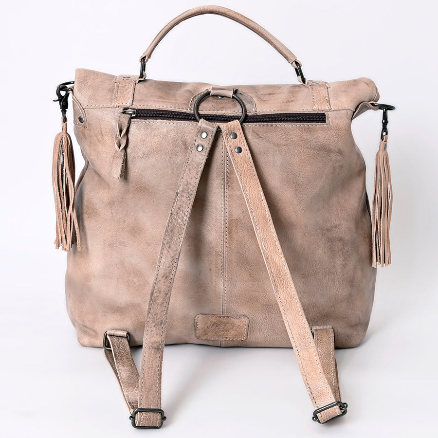 Never Mind Nmbg109C Backpack Vintage Handmade Genuine Cowhide Leather Women Bag Western Handbag Purse