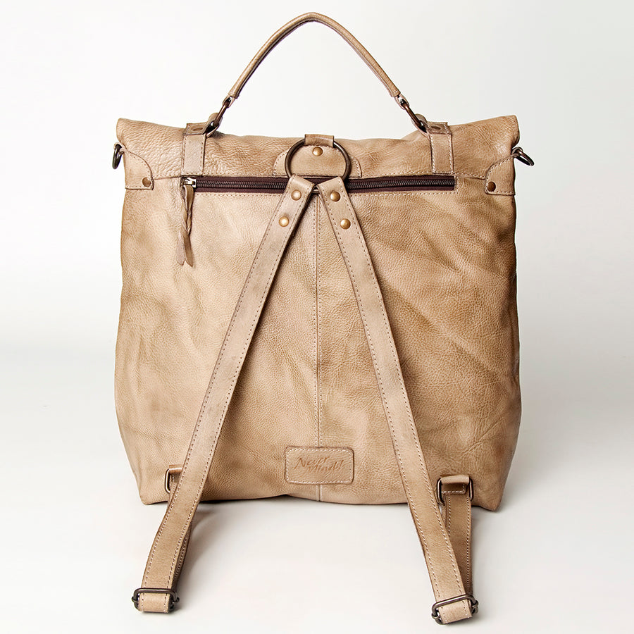 Never Mind Nmbg109D Backpack Vintage Handmade Genuine Cowhide Leather Women Bag Western Handbag Purse