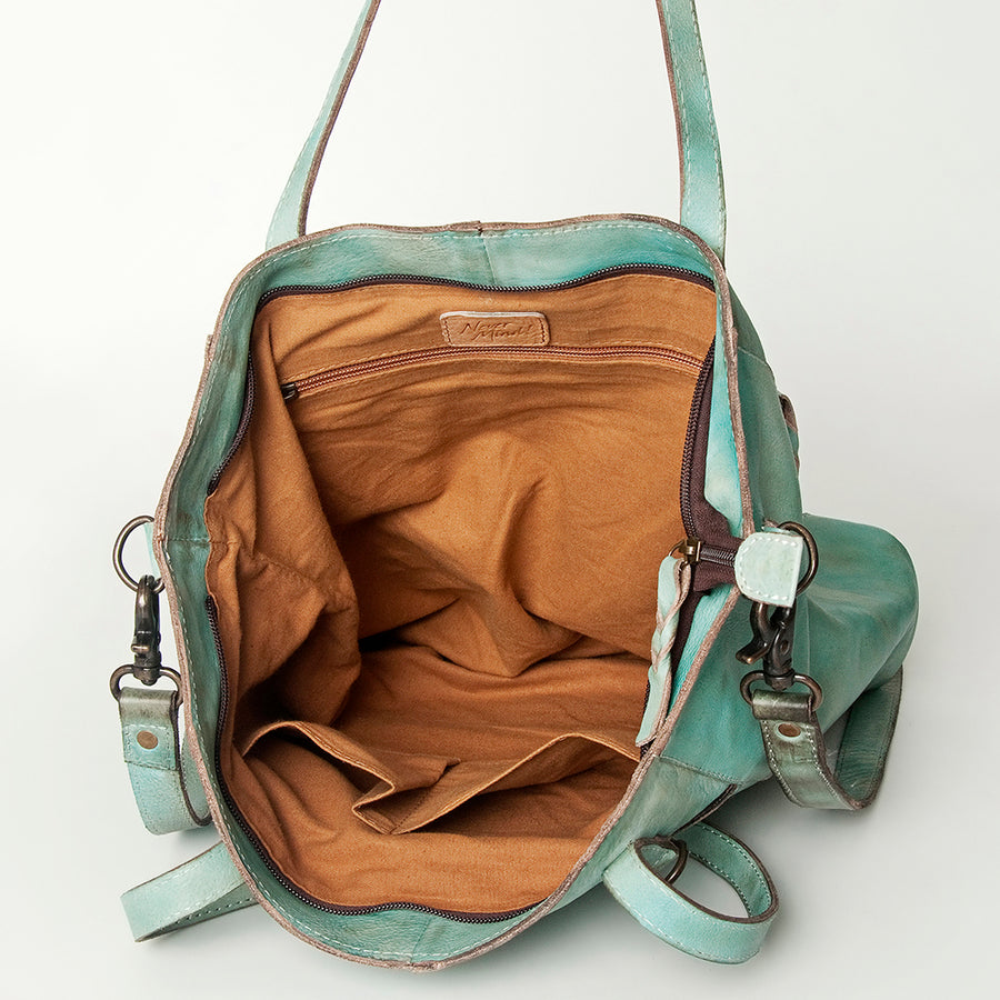 Never Mind Nmbg127A Tote Vintage Handmade Genuine Cowhide Leather Women Bag Western Handbag Purse