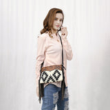 American Darling Cross Body Hand Tooled Saddle Blanket Genuine Leather Western Women Bag Handbag Purse | Crossbody for Cute