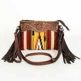 American Darling Cross Body Hand Tooled Saddle Blanket Genuine Leather Western Women Bag Handbag Purse | Crossbody for Cute
