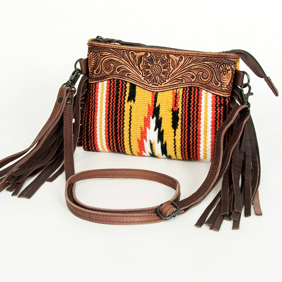 American Darling Cross Body Hand Tooled Saddle Blanket Genuine Leather Western Women Bag Handbag Purse | Crossbody - Uhorse