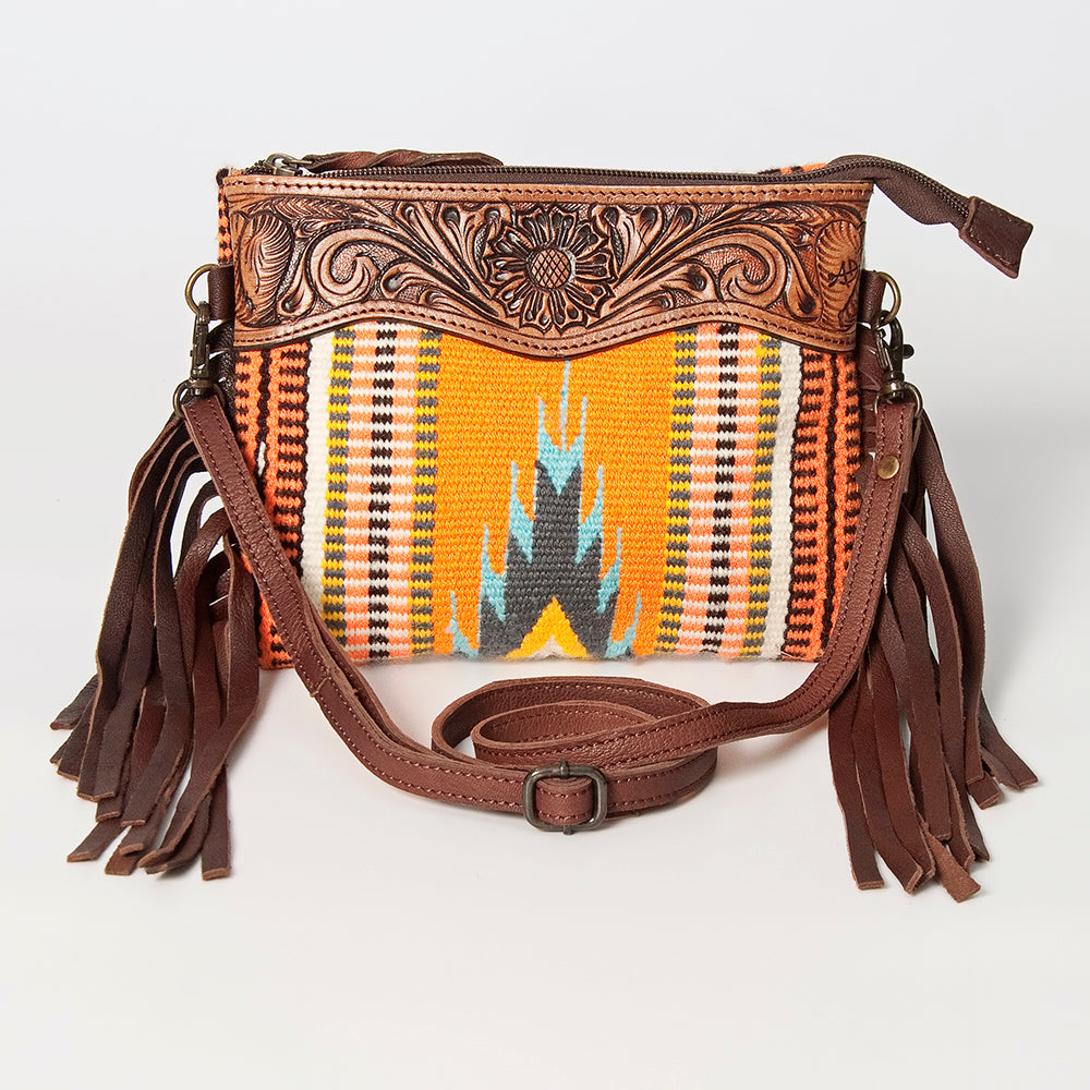 American Darling Cross Body Hand Tooled Saddle Blanket Genuine Leather Western Women Bag Handbag Purse | Crossbody for Cute