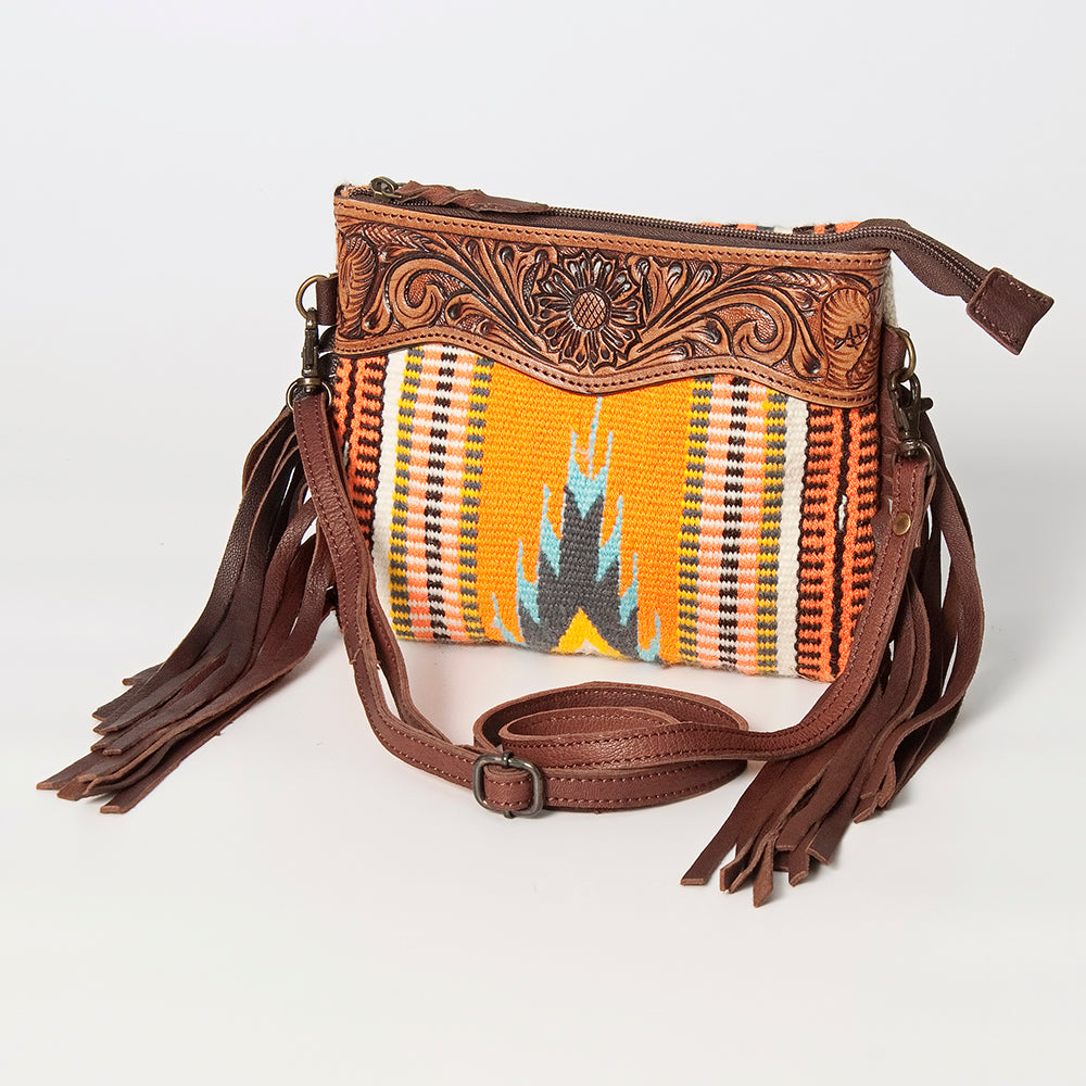 American Darling Cross Body Hand Tooled Saddle Blanket Genuine Leather Western Women Bag Handbag Purse | Crossbody for Cute