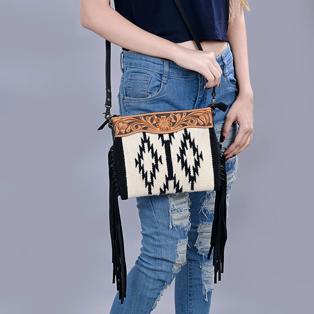 American Darling Cross Body Hand Tooled Saddle Blanket Genuine Leather Western Women Bag Handbag Purse | Crossbody for Cute