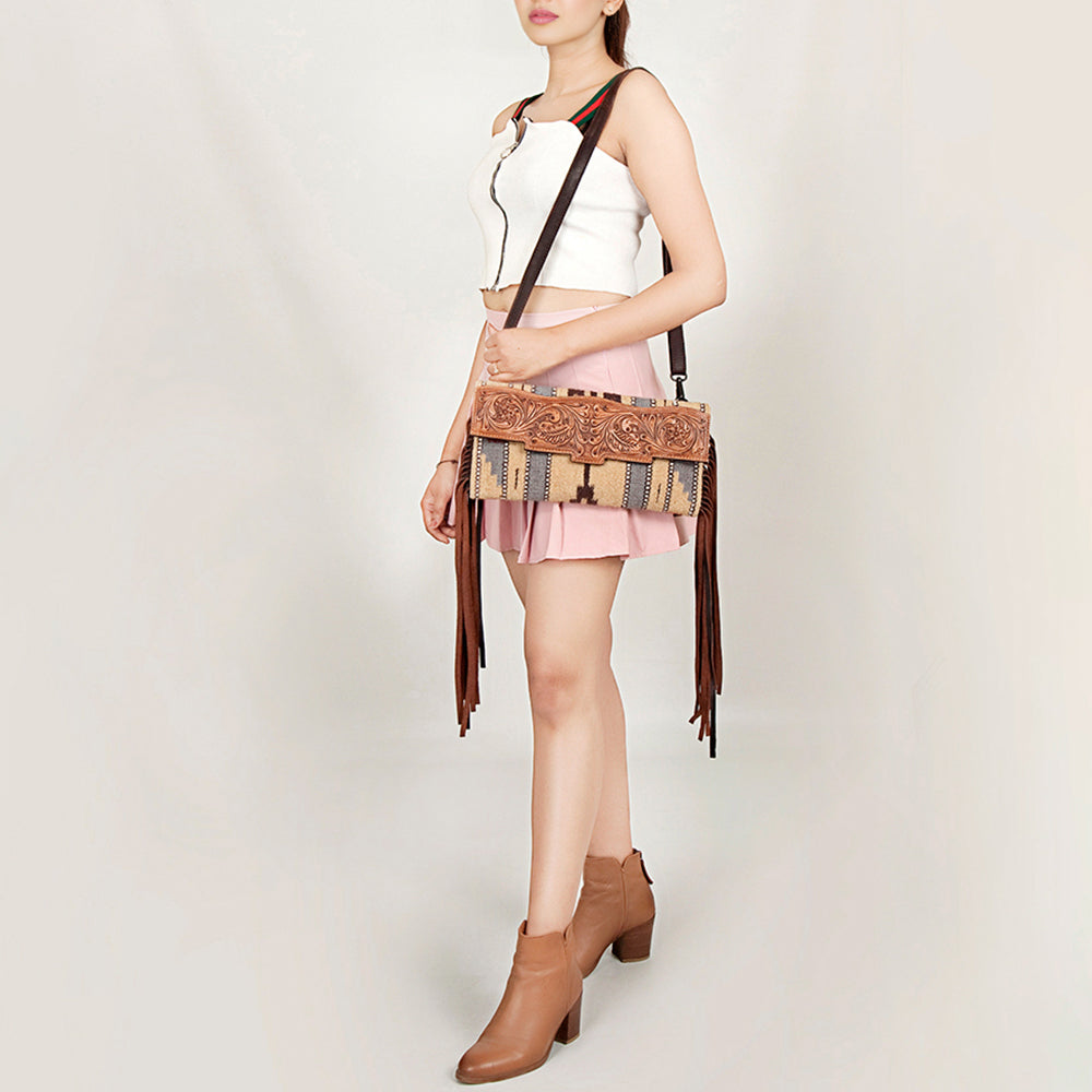 American Darling Small Cross Body Hand Tooled Saddle Blanket Genuine Leather Western Women Bag Handbag Purse Crossbody Cute