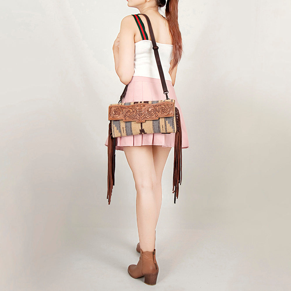 American Darling Small Cross Body Hand Tooled Saddle Blanket Genuine Leather Western Women Bag Handbag Purse Crossbody Cute