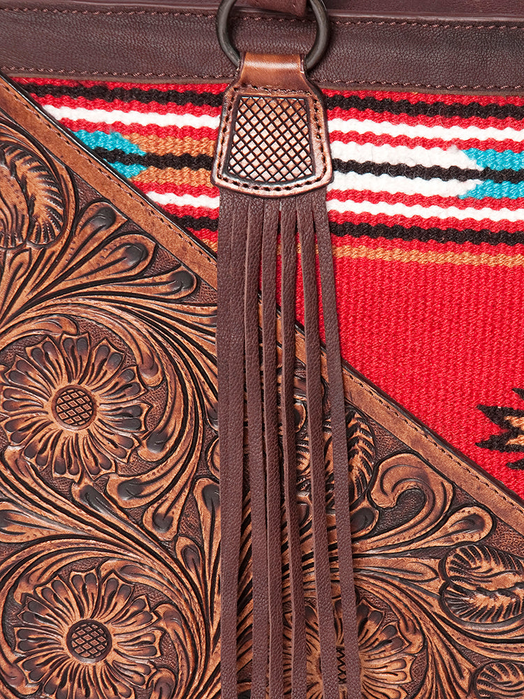 American Darling Tote Hand Tooled Hair on Genuine Leather Western Women Bag Handbag Purse | Travel Bags College Casual