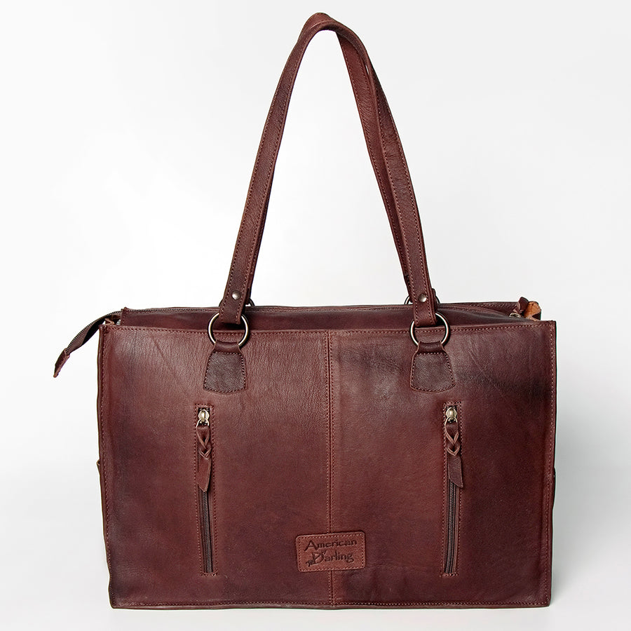 American Darling Tote Hand Tooled Hair on Genuine Leather Western Women Bag Handbag Purse | Travel Bags College Casual