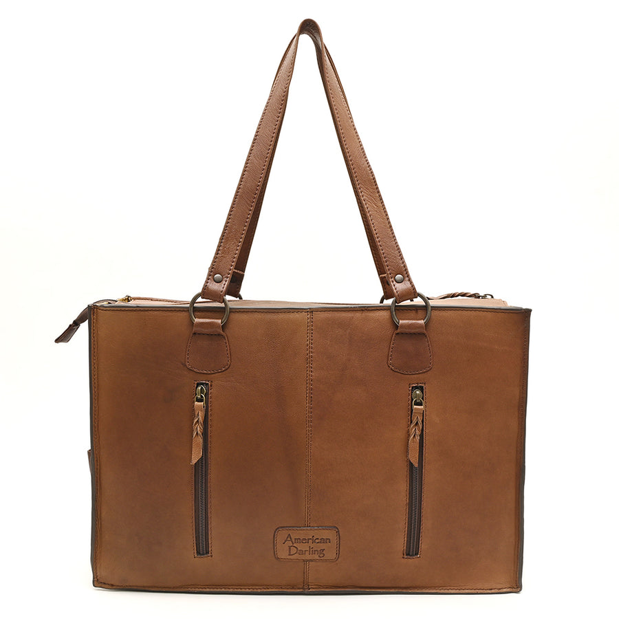 American Darling Tote Hand Tooled Hair on Genuine Leather Western Women Bag Handbag Purse | Travel Bags College Casual
