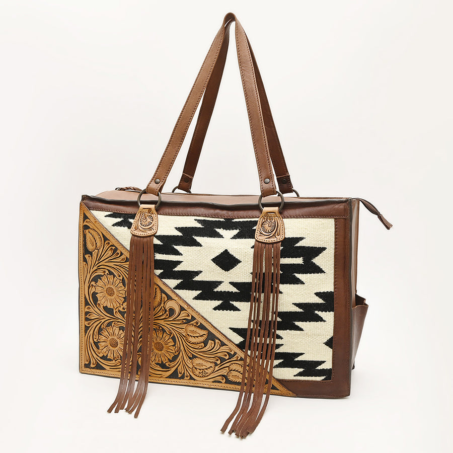American Darling Tote Hand Tooled Saddle Blanket Genuine Leather Western Women Bag Handbag Purse | Travel Bags - Uhorse