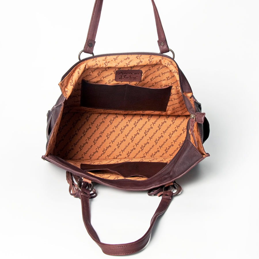 American Darling Tote Hand Tooled Hair on Genuine Leather Western Women Bag Handbag Purse | Travel Bags College Casual