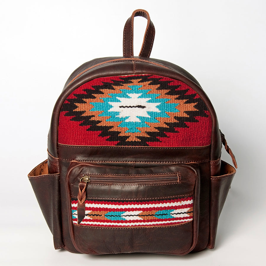 American Darling Backpack Saddle Blanket Fabric Genuine Leather Western Women Bag | for Laptop School Purse Travel