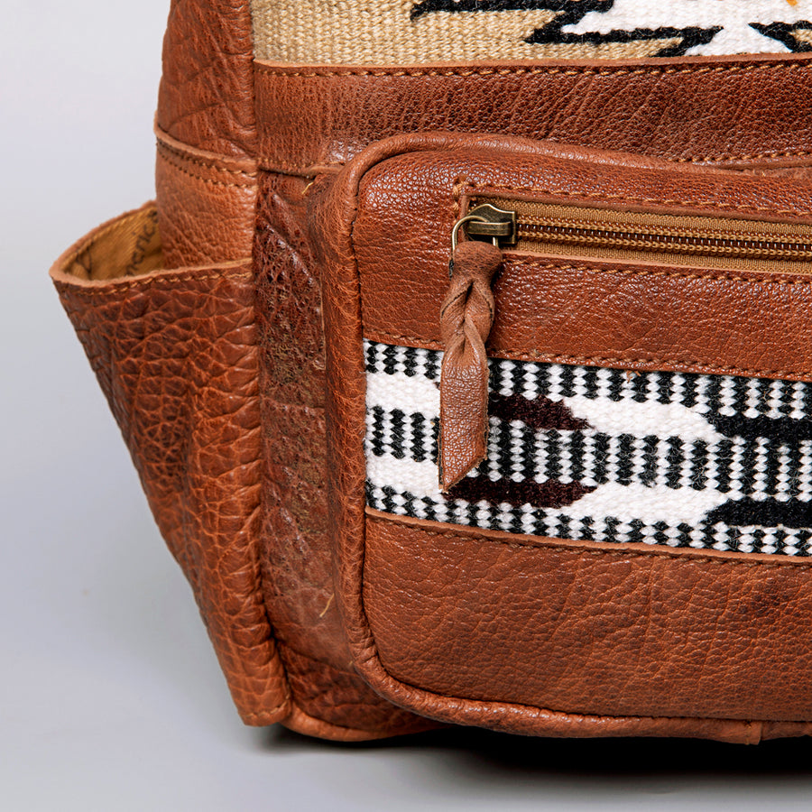 American Darling Backpack Saddle Blanket Fabric Genuine Leather Western Women Bag | for Laptop School Purse Travel