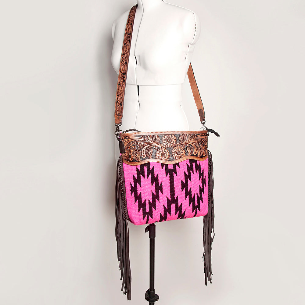 American Darling Signature Crossbody Hand Tooled Saddle Blanket Genuine Leather Western Women Bag Handbag Purse | for Cute