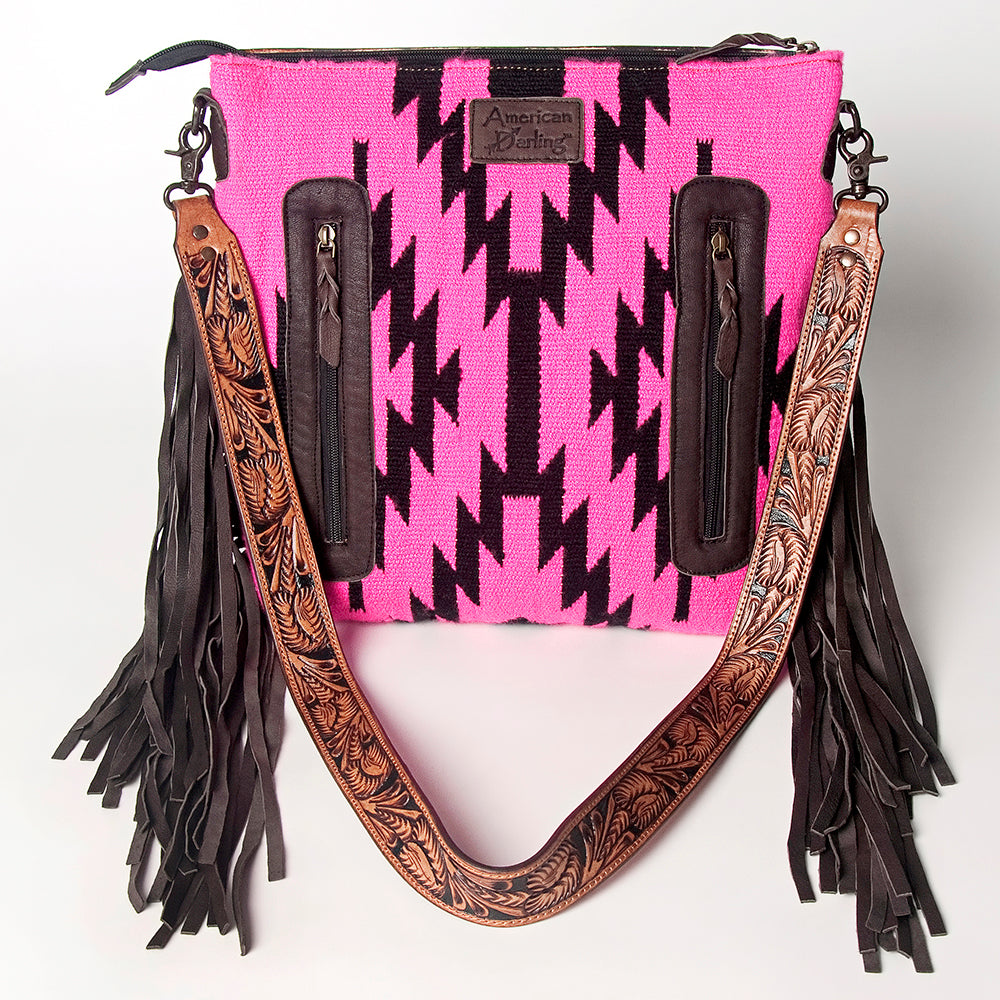 American Darling Signature Crossbody Hand Tooled Saddle Blanket Genuine Leather Western Women Bag Handbag Purse | for Cute