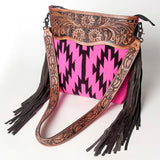 American Darling Signature Crossbody Hand Tooled Saddle Blanket Genuine Leather Western Women Bag Handbag Purse | for Cute
