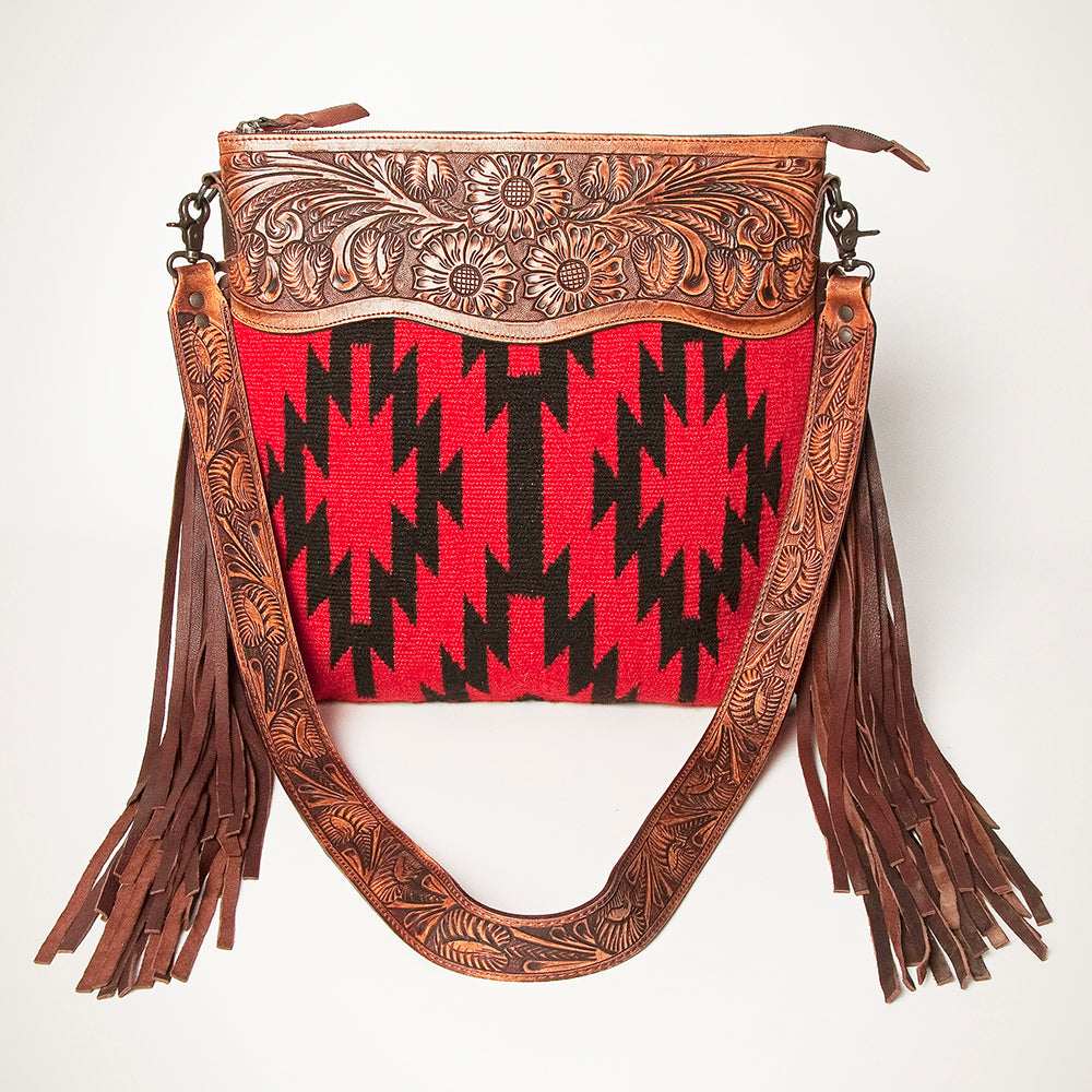 American Darling Signature Crossbody Hand Tooled Saddle Blanket Genuine Leather Western Women Bag Handbag Purse | for Cute