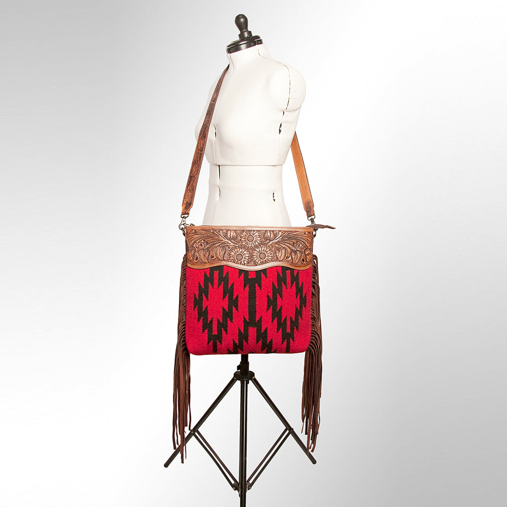 American Darling Signature Crossbody Hand Tooled Saddle Blanket Genuine Leather Western Women Bag Handbag Purse | for Cute