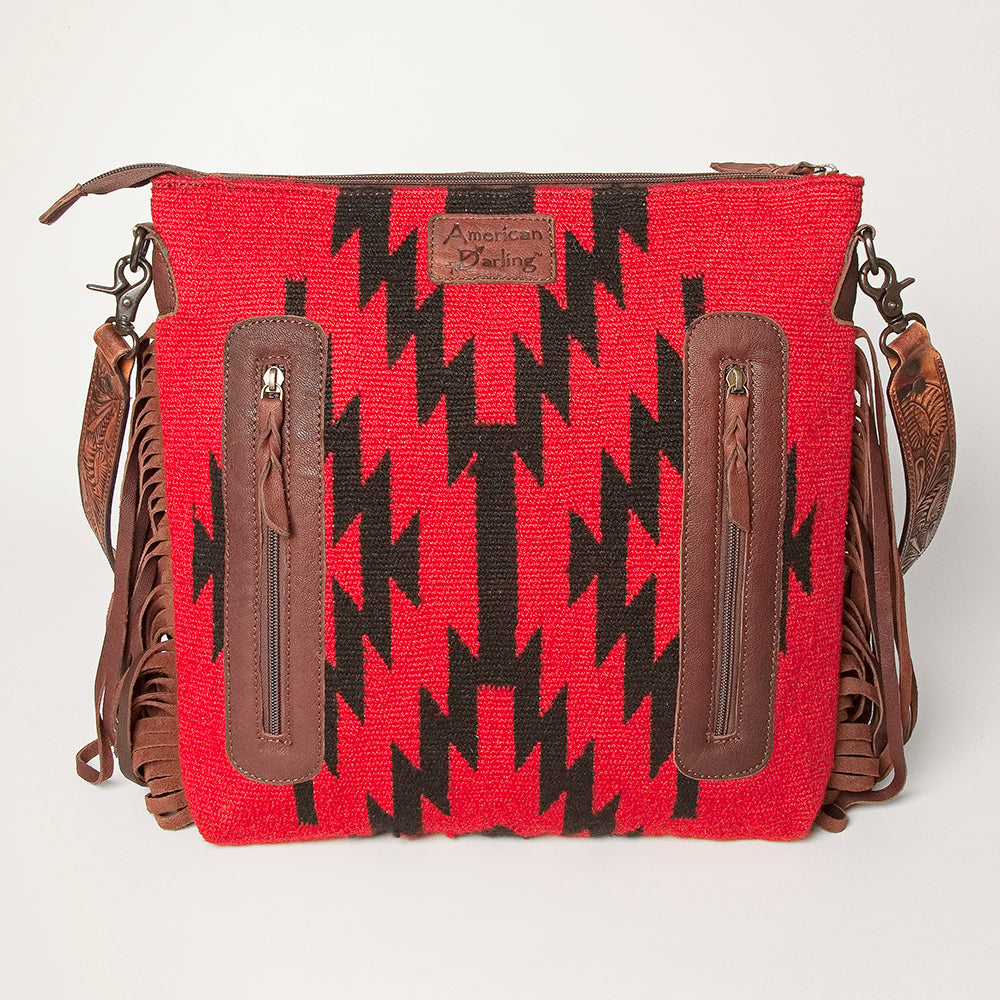 American Darling Signature Crossbody Hand Tooled Saddle Blanket Genuine Leather Western Women Bag Handbag Purse | for Cute