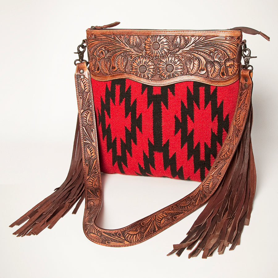 American Darling Signature Crossbody Hand Tooled Saddle Blanket Genuine Leather Western Women Bag Handbag Purse - Uhorse