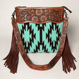 American Darling Signature Crossbody Hand Tooled Saddle Blanket Genuine Leather Western Women Bag Handbag Purse | for Cute