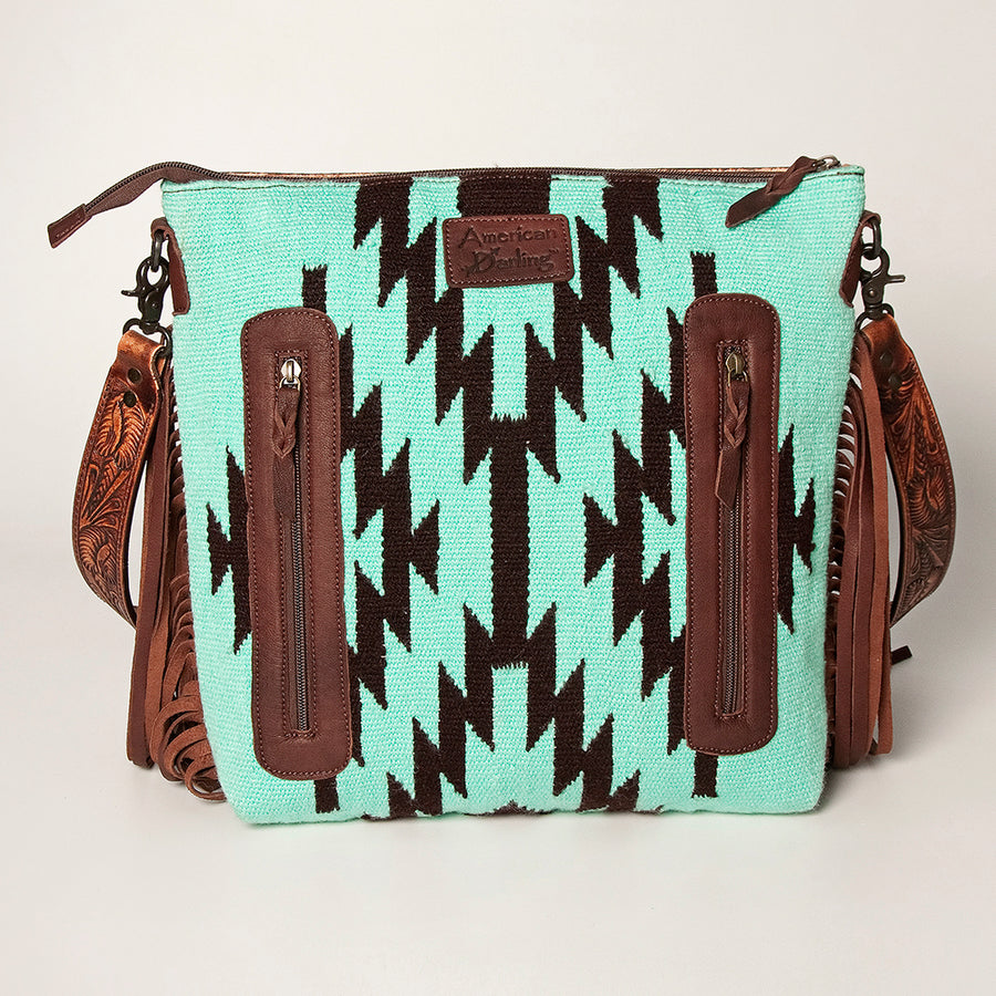 American Darling Signature Crossbody Hand Tooled Saddle Blanket Genuine Leather Western Women Bag Handbag Purse | for Cute
