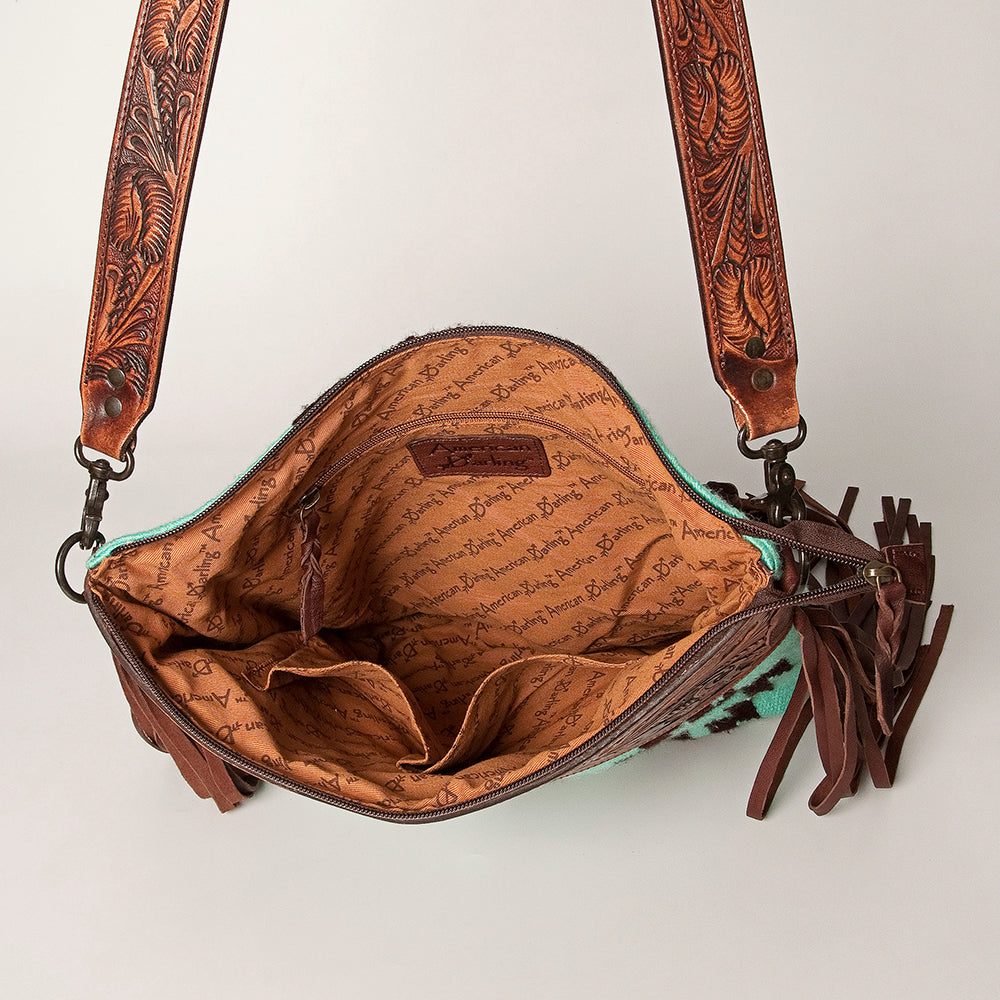 American Darling Signature Crossbody Hand Tooled Saddle Blanket Genuine Leather Western Women Bag Handbag Purse | for Cute