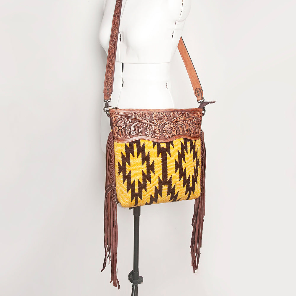 American Darling Signature Crossbody Hand Tooled Saddle Blanket Genuine Leather Western Women Bag Handbag Purse | for Cute