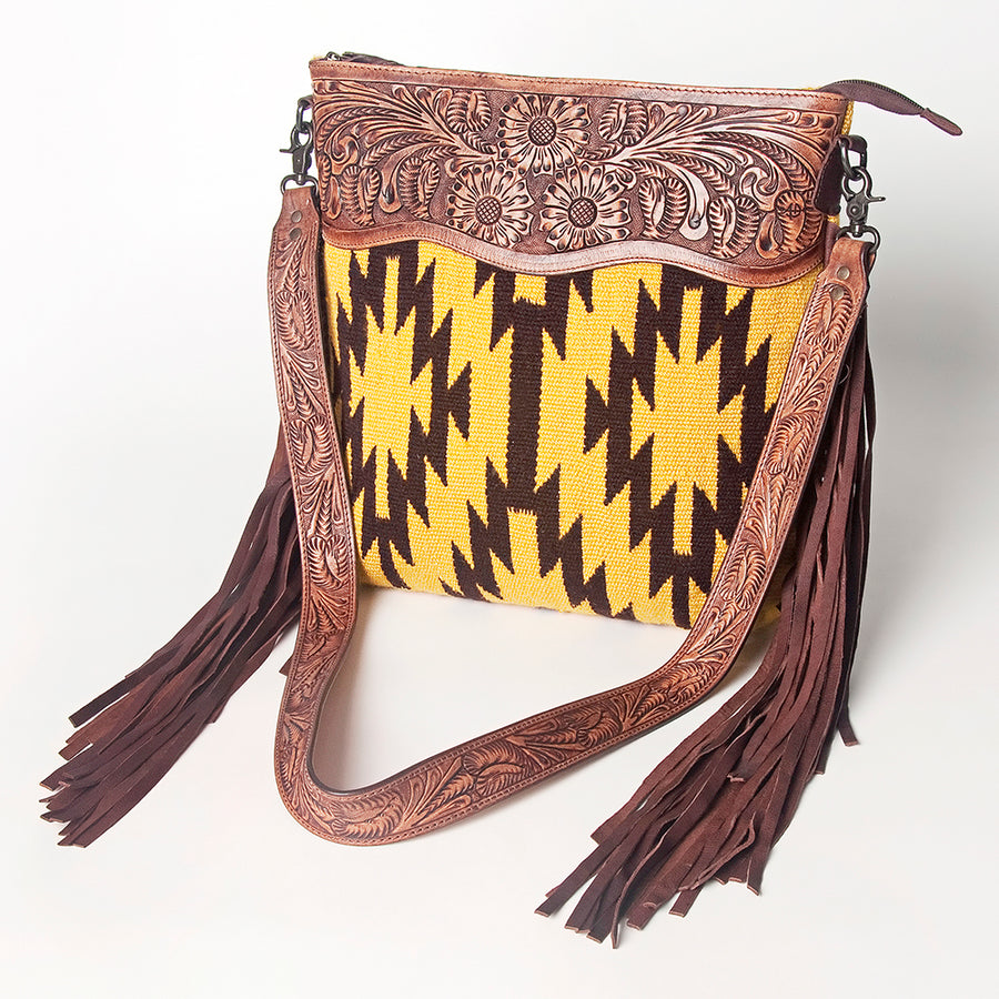 American Darling Signature Crossbody Hand Tooled Saddle Blanket Genuine Leather Western Women Bag Handbag Purse - Uhorse
